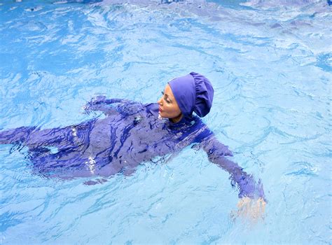 birkin muslim|Muslim women defy ban to swim in burkinis at French pool.